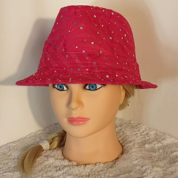 Sophia Collection Pink Glitter Women's Fedora Hat - Picture 7 of 7